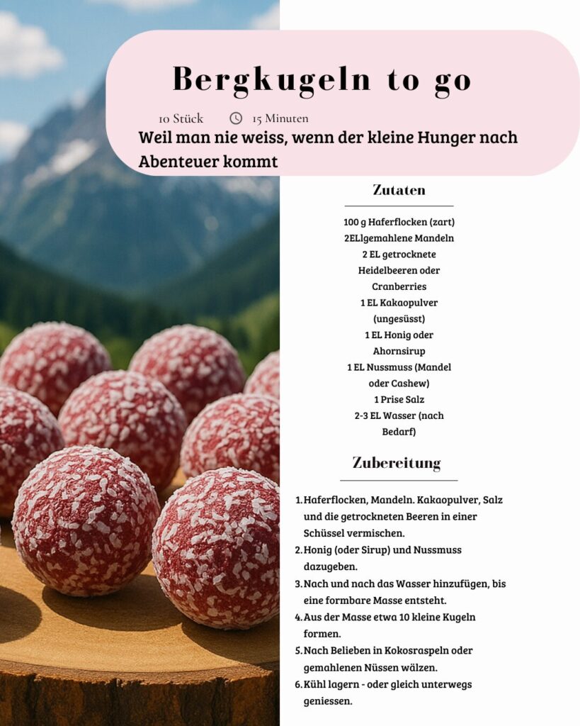 Bergkugeln to go - Energie für unterwegs